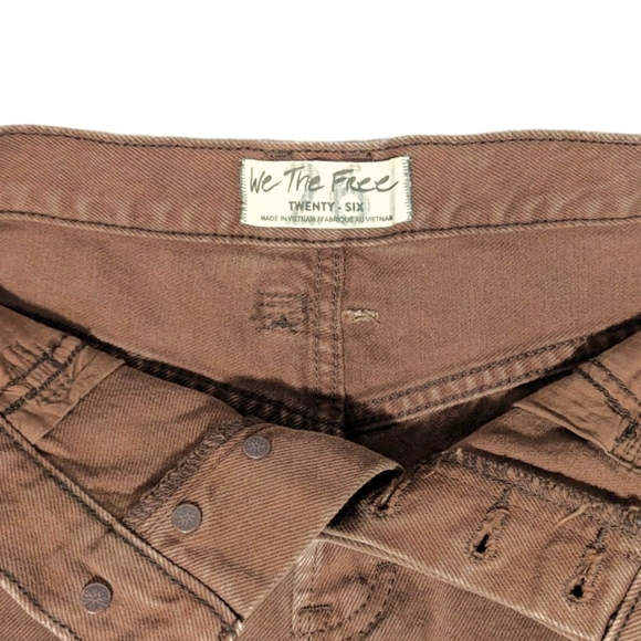 We The Free Makai Distressed Cutoff Shorts Womens Size 26 Brown Washed Chocolate - Picture 6 of 16